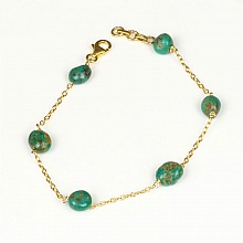 Bracelet Femme Argent plaqu&eacute; Or Turquoise